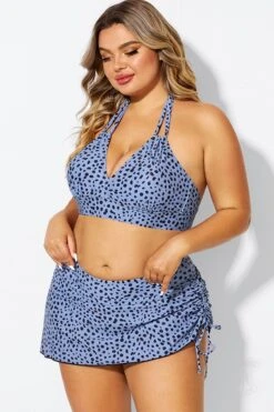V-Neck Black Dots Printed Halter Sexy Bikini Top -Trendy Bikini Set Sales Store b debk002007 4