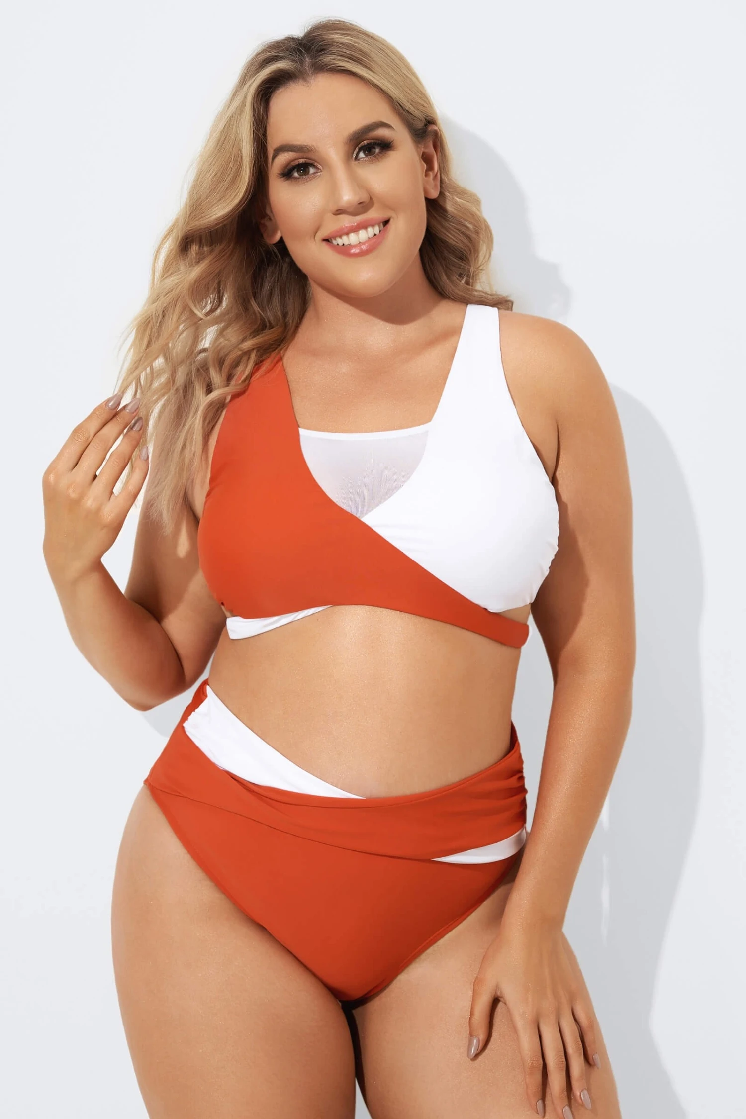 Red & White Wrap Fashion Bikini Set For Lady 1 Red & White Wrap Fashion Bikini Set For Lady
