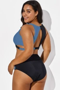 V-Neck Colorblock Stylish Wrap Swimsuits Bikini Top -Trendy Bikini Set Sales Store b debk015005 55 1