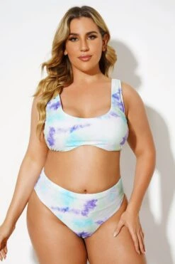 Scoopneck Tie Dye Underwire Bikini Set For Women 7 Scoopneck Tie Dye Underwire Bikini Set For Women -Trendy Bikini Set Sales Store b debk025001 4
