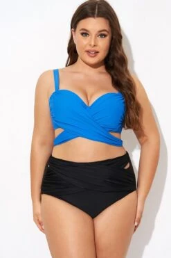 Blue Wrap Front Women Bikini Top 8 Blue Wrap Front Women Bikini Top -Trendy Bikini Set Sales Store b debk042001 3