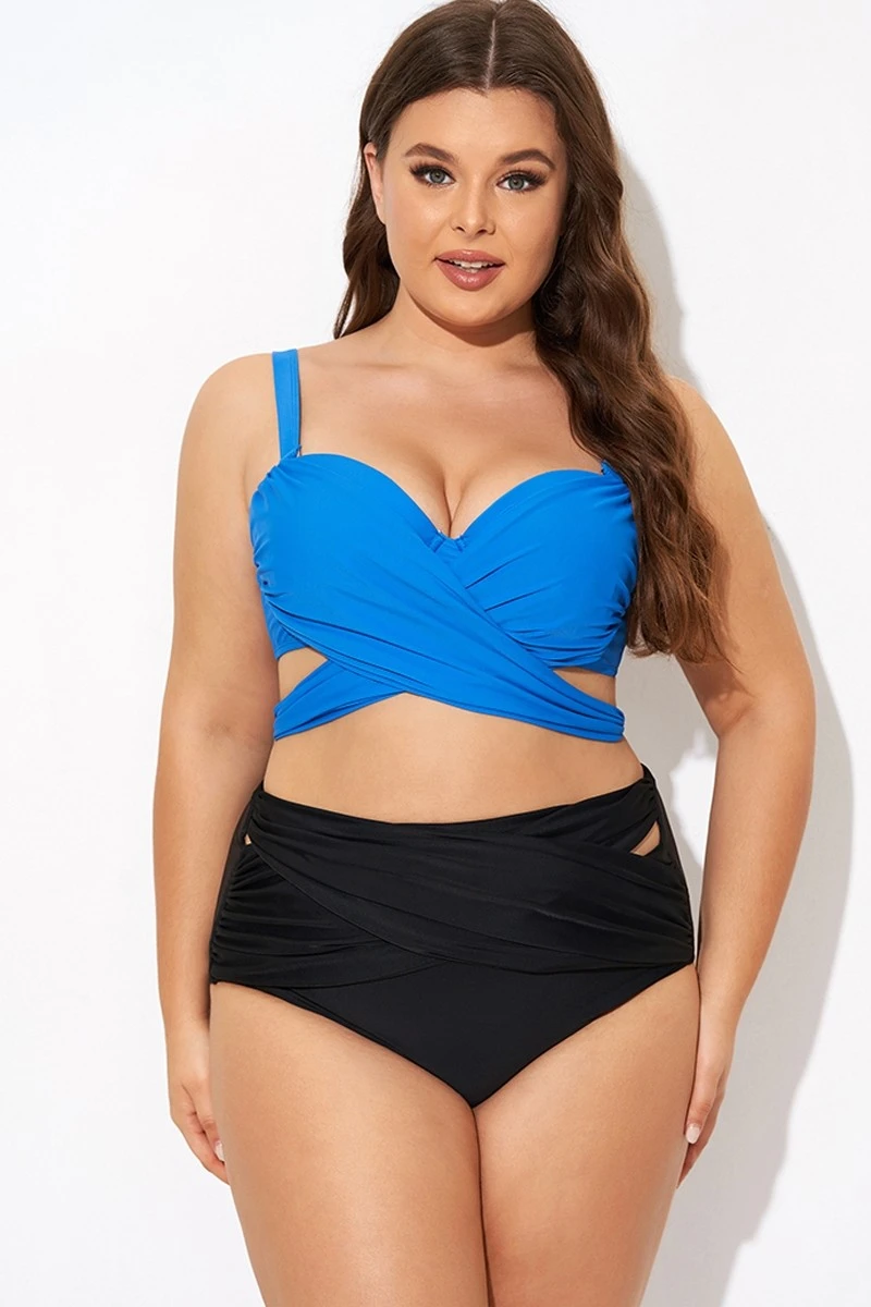 Blue Wrap Front Women Bikini Top 3 Blue Wrap Front Women Bikini Top - Image 3