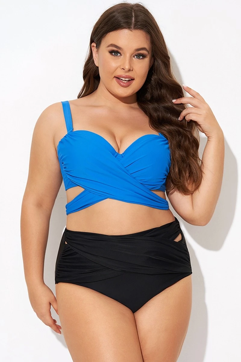 Blue Wrap Front Women Bikini Top 4 Blue Wrap Front Women Bikini Top - Image 4