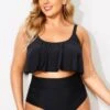 Black Sexy Scoop Neck High Waist Bikini Set