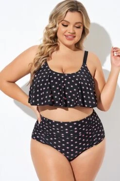 Star Pattern Ruffle Women Bikini Top 8 Star Pattern Ruffle Women Bikini Top -Trendy Bikini Set Sales Store b debk063006 3