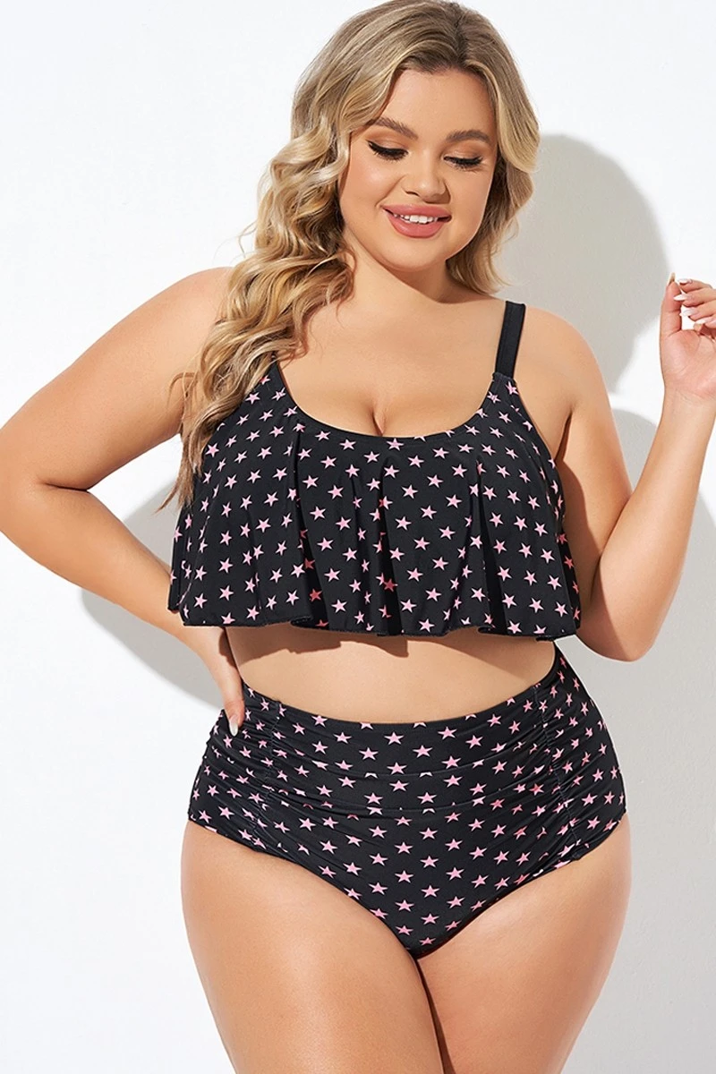Star Pattern Ruffle Women Bikini Top 3 Star Pattern Ruffle Women Bikini Top - Image 3
