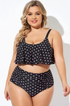 Star Pattern Ruffle Women Bikini Top 9 Star Pattern Ruffle Women Bikini Top -Trendy Bikini Set Sales Store b debk063006 4