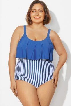 Navy Sexy Scoop Adjustable Straps Bikini Top