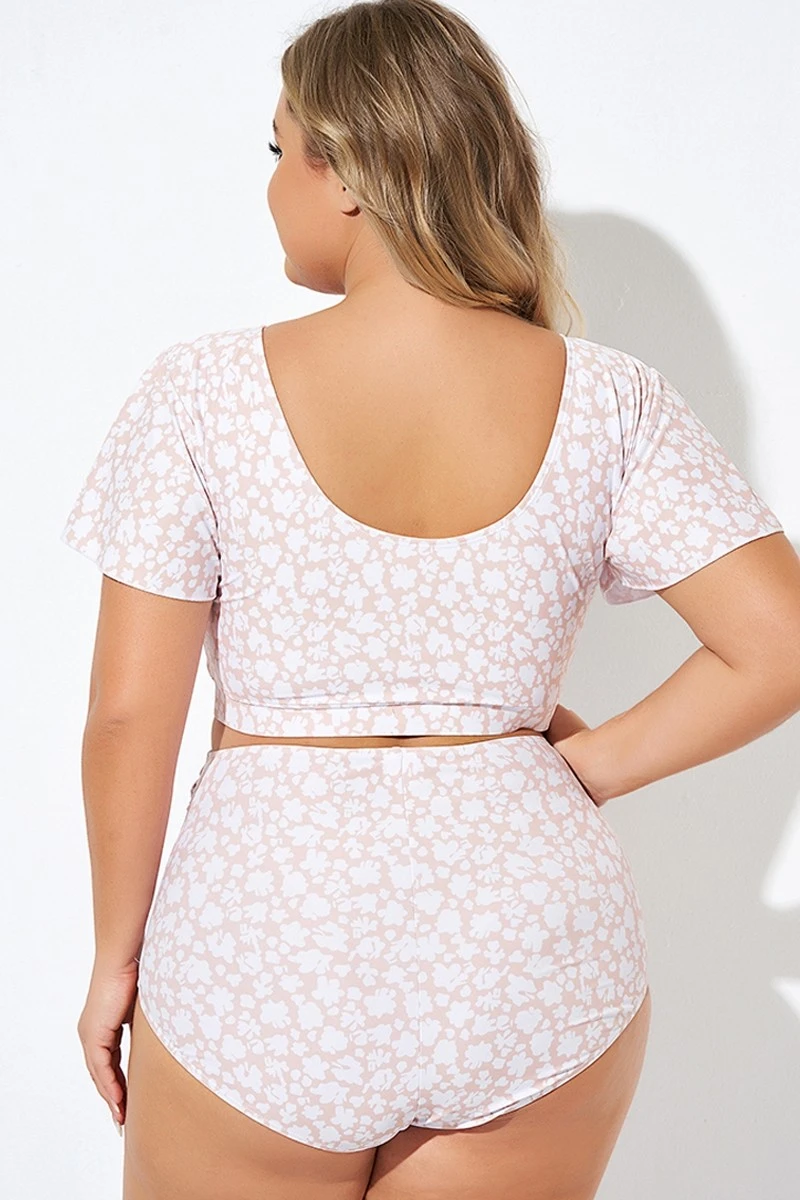 Floral Print V-neck Flutter Sleeve Bikini Top 2 Floral Print V-neck Flutter Sleeve Bikini Top - Image 2