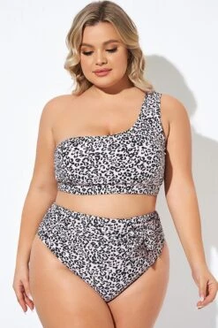Leopard Print One Shoulder Women Bikini Top -Trendy Bikini Set Sales Store b debk136001 5