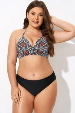 Featured Products 23 Tribal Pattern Twist Halter Sexy Bikini Top