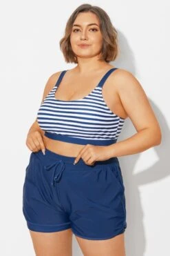 Plus Size Squaue Neck Navy Stripe Bikini Top 9 Plus Size Squaue Neck Navy Stripe Bikini Top -Trendy Bikini Set Sales Store b debk154003 5