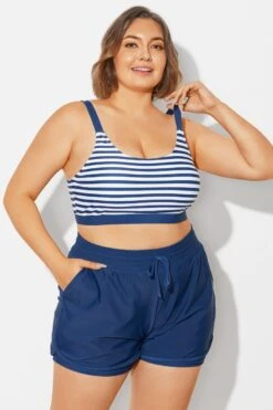 Plus Size Squaue Neck Navy Stripe Bikini Top 11 Plus Size Squaue Neck Navy Stripe Bikini Top -Trendy Bikini Set Sales Store b debk154003 6