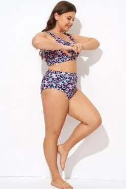 Peach Leopard High-waisted Bikini Bottom 6 Peach Leopard High-waisted Bikini Bottom -Trendy Bikini Set Sales Store b debt006008 3