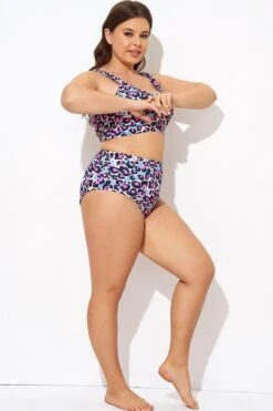 Peach Leopard High-waisted Bikini Bottom 7 Peach Leopard High-waisted Bikini Bottom -Trendy Bikini Set Sales Store b debt006008 4