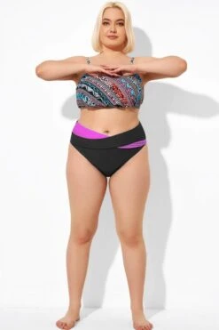 Black Pink Wrap Women High Waist Bikini Bottom -Trendy Bikini Set Sales Store b debt026005 44