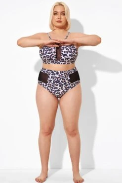 Leopard Mesh High Waisted Swim Bottoms 7 Leopard Mesh High Waisted Swim Bottoms -Trendy Bikini Set Sales Store b debt051001 4