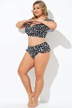 High Rise Frill Detail Bikini Bottom 6 High Rise Frill Detail Bikini Bottom -Trendy Bikini Set Sales Store b debt058001 3