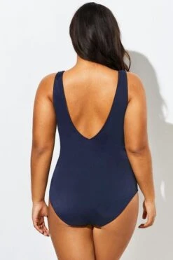 Blue And White Stripe Mesh One Piece Swimsuit 10 Blue And White Stripe Mesh One Piece Swimsuit -Trendy Bikini Set Sales Store b deop034004 55