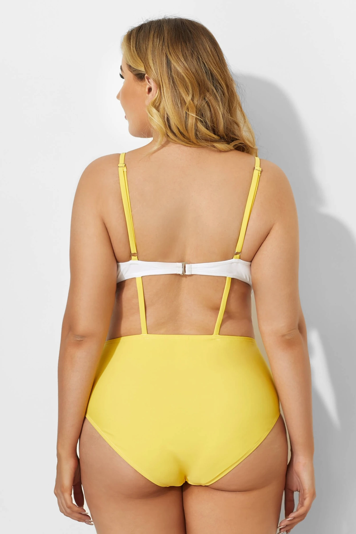 V-neck Color Block Stripe One Piece Swimsuit 2 V-neck Color Block Stripe One Piece Swimsuit - Image 2