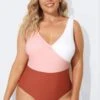 V-Neckline Criss-cross Style One Piece Swimsuits