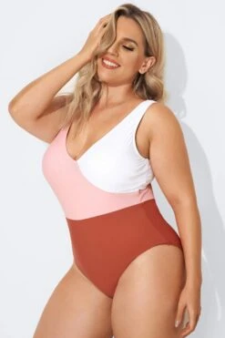 V-Neckline Criss-cross Style One Piece Swimsuits -Trendy Bikini Set Sales Store b deop087001 3