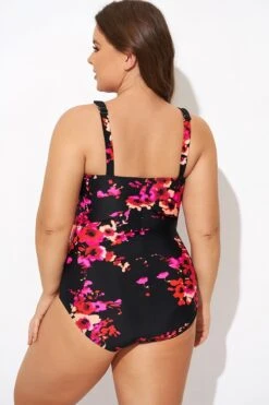 Poppies Tummy Control Belted One Piece Swimsuit -Trendy Bikini Set Sales Store b deop290001 4