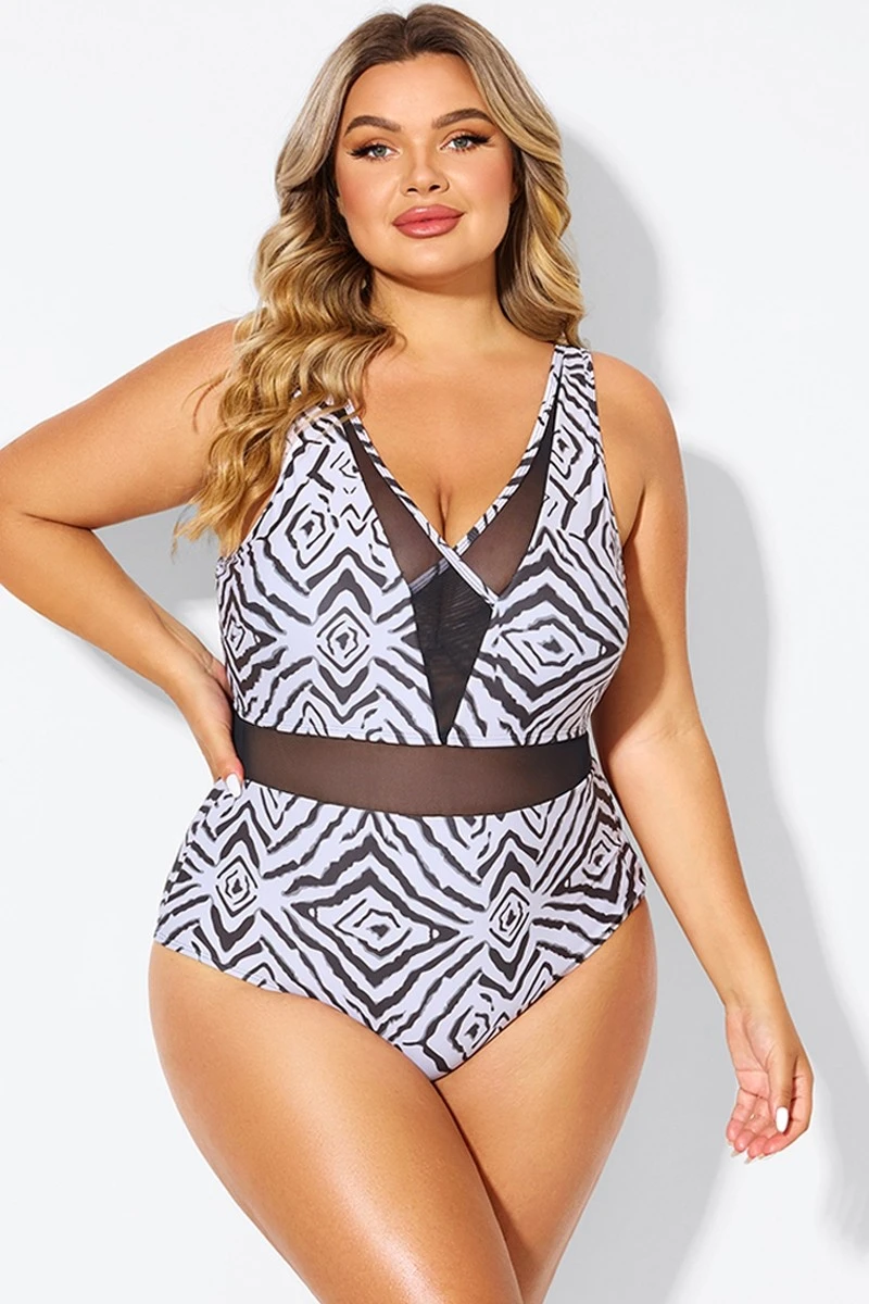 Plunging V-front And Back Mesh One Piece Swimsuit 5 Plunging V-front And Back Mesh One Piece Swimsuit - Image 5