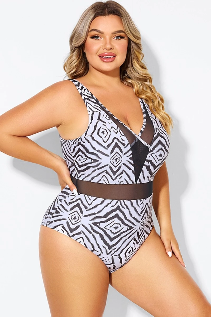 Plunging V-front And Back Mesh One Piece Swimsuit 6 Plunging V-front And Back Mesh One Piece Swimsuit - Image 6