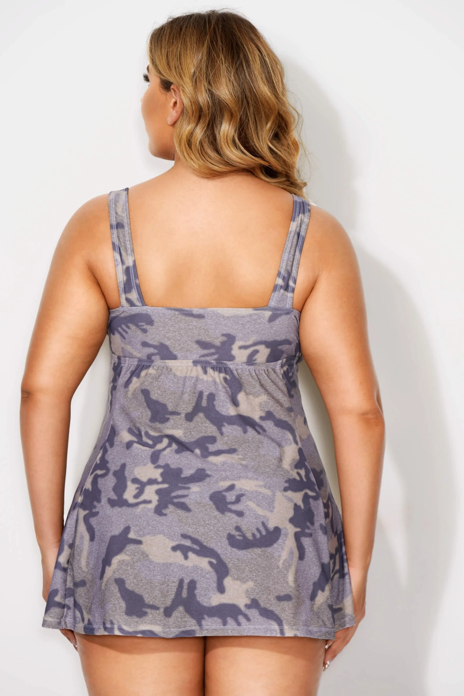 Fashionable Camouflage Sweetheart Neckline Women Swimdress 2 Fashionable Camouflage Sweetheart Neckline Women Swimdress - Image 2