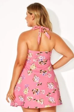 Flower Printed Self-tie Lovely Halter Swimdress -Trendy Bikini Set Sales Store b desd013002 4