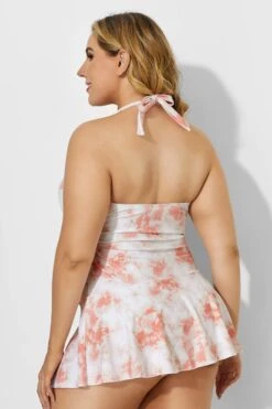 Tie Dye Printed Self-tie Halter Vintage Swimdress -Trendy Bikini Set Sales Store b desd014002 3