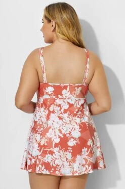Flower Print Scoopneck Tummy Control Elegant Swimdress 6 Flower Print Scoopneck Tummy Control Elegant Swimdress -Trendy Bikini Set Sales Store b desd016002 3