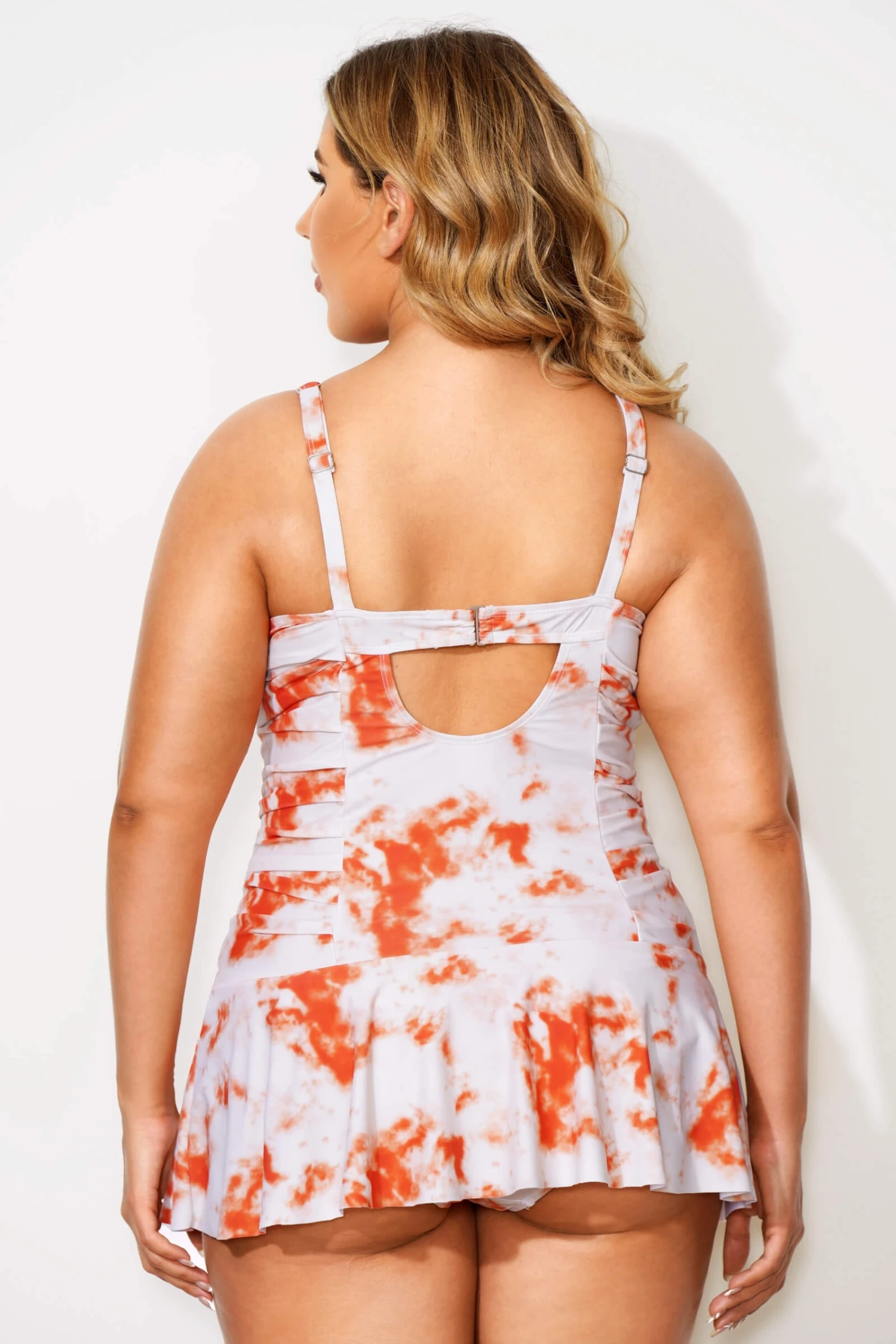 Tie Dye Printed Adjustable Straps Elegant Swimdress 3 Tie Dye Printed Adjustable Straps Elegant Swimdress - Image 3