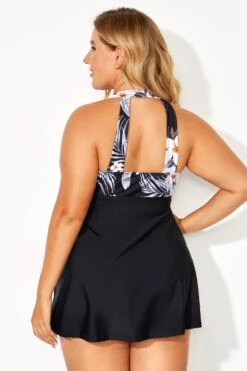 Tropical Patterns Flowers V-Neck Women Swimdress 6 Tropical Patterns Flowers V-Neck Women Swimdress -Trendy Bikini Set Sales Store b desd077001 4