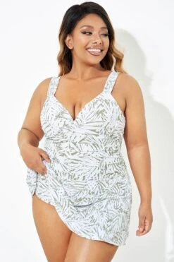 Fashionable Leaf Printed Twist Front Underwire Swimdress 10 Fashionable Leaf Printed Twist Front Underwire Swimdress -Trendy Bikini Set Sales Store b desd084001 3