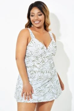 Fashionable Leaf Printed Twist Front Underwire Swimdress 8 Fashionable Leaf Printed Twist Front Underwire Swimdress -Trendy Bikini Set Sales Store b desd084001 5