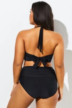 Fashionable Black V-neck Halter Bikini Set 10 Fashionable Black V-neck Halter Bikini Set -Trendy Bikini Set Sales Store b sfbk1911007 5