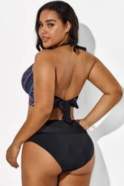 Black And Purple Printed Halter Sexy Bikini Set -Trendy Bikini Set Sales Store b sfbk1911038 6 3