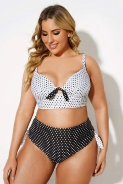 Black & White Dots Sexy Underwire Bikini Set -Trendy Bikini Set Sales Store b sfbk2003021 4