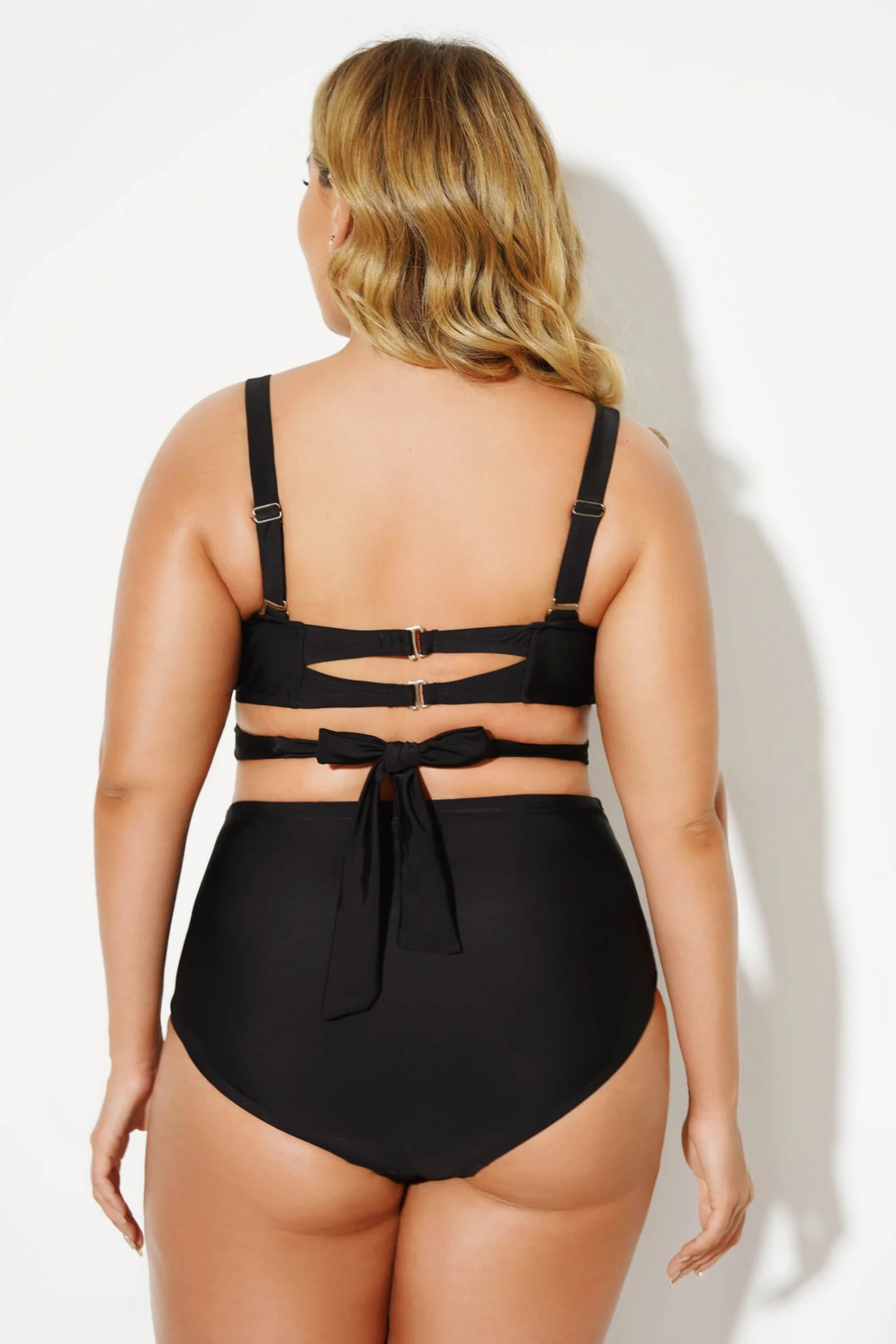 Black Wrap Adjustable Straps Underwire Bikini Set 2 Black Wrap Adjustable Straps Underwire Bikini Set - Image 2