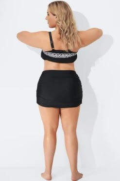 Black Beach Shirred Skirt With Built-in Brief -Trendy Bikini Set Sales Store b sfbt1911005 3