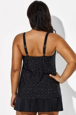 Black Square Neck Ruffle Vintage Women Swimdress -Trendy Bikini Set Sales Store b sfsd1911046 66