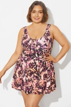 V-Neck Auburn Tie Dye Black Elegant Swimdress 10 V-Neck Auburn Tie Dye Black Elegant Swimdress -Trendy Bikini Set Sales Store b sfsd1911048 5