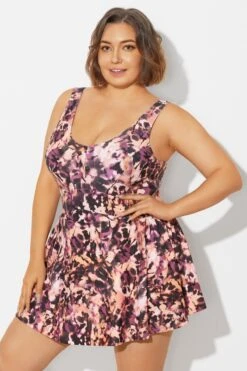 V-Neck Auburn Tie Dye Black Elegant Swimdress 11 V-Neck Auburn Tie Dye Black Elegant Swimdress -Trendy Bikini Set Sales Store b sfsd1911048 6