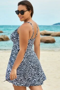 Black Twist Front Leopard Print Flyaway Swimdress 9 Black Twist Front Leopard Print Flyaway Swimdress -Trendy Bikini Set Sales Store b sfsd1911059 6