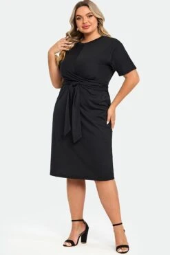 Black Cross Front Flutter Sleeve Dress -Trendy Bikini Set Sales Store c sd005001 4