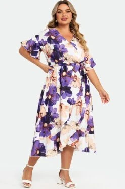 Elegant Multi Color Flower Print V Neck Flared Sleeve Dress 10 Elegant Multi Color Flower Print V Neck Flared Sleeve Dress -Trendy Bikini Set Sales Store c sd020001 5 1