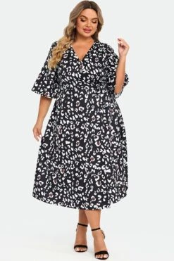 Animal Print Wrap Tie Side Women Midi Dress 8 Animal Print Wrap Tie Side Women Midi Dress -Trendy Bikini Set Sales Store c sd030001 3