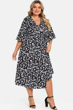 Animal Print Wrap Tie Side Women Midi Dress 10 Animal Print Wrap Tie Side Women Midi Dress -Trendy Bikini Set Sales Store c sd030001 5